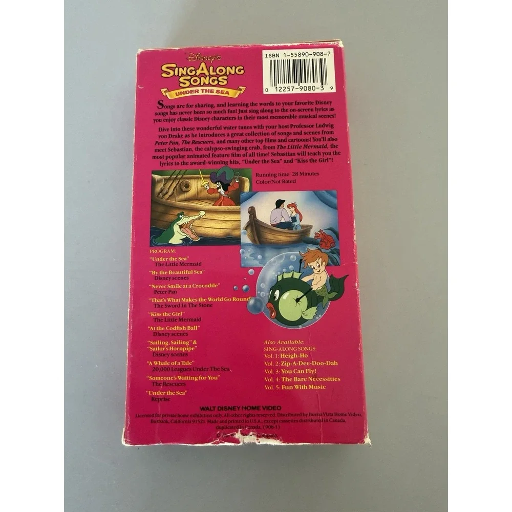 1990 Disney Sing Along Songs Under the Sea VHS Video Tape Little Mermaid Vol. 6